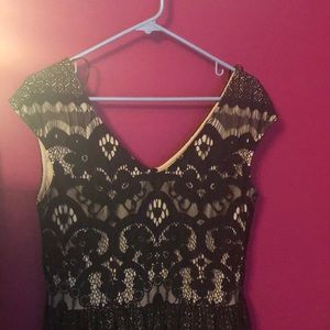 Black lace cocktail dress